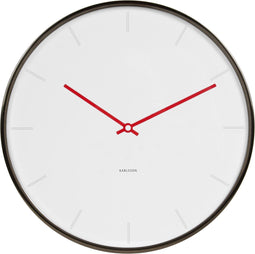 Karlsson - Wandklok Thin Line station - Donkergrijs
