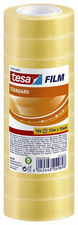 Plakband tesafilm standaard 33mx15mm tr 10 rol