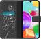 iMoshion Hoesje Geschikt voor Samsung Galaxy A41 Hoesje Met Pasjeshouder - iMoshion Design Softcase Bookcase - Wit / Zwart / Woman Flower Black