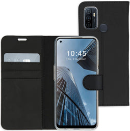 Accezz Wallet Softcase Bookcase - 3 Pashouders - Zwart (A53, A53s)