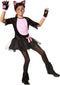 dressforfun Roos katje 158 - Verkleedkostuum kattenkostuum - Zwarte pluche met roze accenten