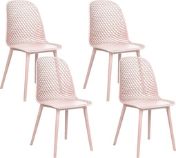 EMORY - Eetkamerstoelen set 4 - Roze - Synthetisch