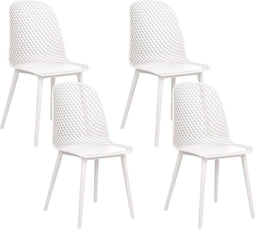 EMORY - Eetkamerstoelen set 4 - Wit - Synthetisch