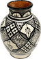 Vaas keramiek handgemaakt zwart wit