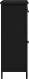 vidaXL - Sideboard - Zwart - Eiken - 70x30x80 - cm - Engineered - Hout - en - Staal