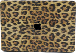Lunso Geschikt voor MacBook Air 13 inch M1 (2020) cover hoes - case - Leopard Pattern Brown