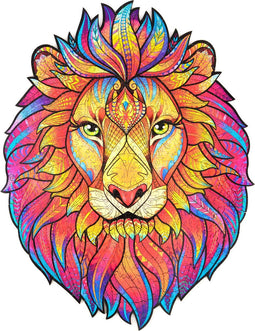 UNIDRAGON Houten Puzzel Voor Volwassenen Dier - Mysterieuze Leeuw - 327 stukjes - King Size 31x40 cm
