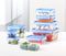 Emsa Clip & Close Colour 3-piece set of food storage containers 0.55 litres, transparent/raspberry