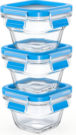 EMSA CLIP & CLOSE N1050700 Voorraaddoos Vierkant Set Blauw. Transparant 3 stuk(s)