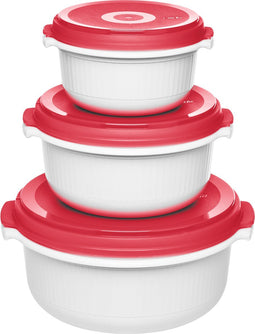 emsa Microgolfpotten Set MICRO FAMILY, 3-delig, wit/rood