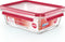 Emsa N1041000 Clip and Close Glazen Vershoudbewaarbakje 1.3L 16.6x7.9 cm Rood