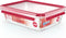 Emsa N1041100 Clip and Close Glazen Vershoudbewaarbakje 2L 11.8x6.9 cm 19.7x8 cm Rood