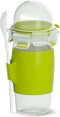 Emsa N1071400 Clip & Go Yoghurt Mug Content: 450 Ml, Round, Incl. Spoon And Topping