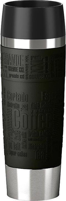 EMSA TRAVEL MUG Grande Zwart, Roestvrijstaal 1stuk(s) kopje & beker