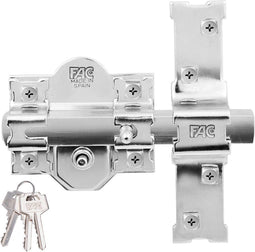 FAC Seguridad 301-r/80 - Veiligheidsslot - Staal 50 mm 80 mm - Nikkel (3 stuks)