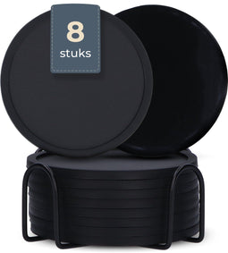 Castagnola Siliconen Onderzetters - Set van 12 - Hittebestendig en Anti Slip - Zwart (12 stuks)