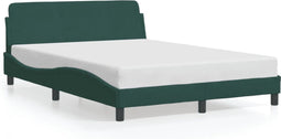 vidaXL - Bedframe - zonder - matras - 140x190 - cm - fluweel - donkergroen