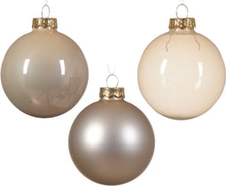 Kerstbal glas d7 cm parel ass 21st I kerst