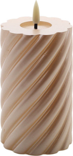 swirl led kaars champagne 12,5x7,5cm
