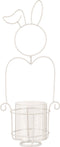 J-Line kaarshouder Konijn - metaal/glas - wit - small - paasdecoratie