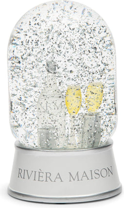 Riviera Maison Kerst/Winter Decoratie - Ready To Party Snowglobe - Wit - Goud