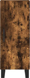 vidaXL - Dressoir - 34,5x34x90 - cm - bewerkt - hout - gerookt - eiken