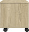 vidaXL - Printerkastje - met - wielen - 41x32x34,5 - cm - sonoma - eikenkleurig