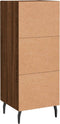 vidaXL - Dressoir - 34,5x34x90 - cm - bewerkt - hout - bruin - eikenkleur