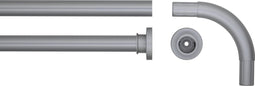 Sealskin Seallux - Douchegordijnstangset - Douchegordijnstang 2x - Koppelstuk 1x - Mat aluminium