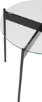 HÜBSCH INTERIOR - BEAM ronde zwarte bijzettafel van metaal met blad van glas - Ø45 x h42cm