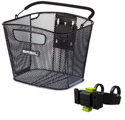 Basil Bold Front KF - Fietsmand - Inclusief KF Handlebar Holder - Zwart