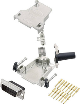 encitech D45ZF15-DBCP15-K 6355-0049-02 D-sub male connectorset 45 ° Aantal polen: 15 Crimpen 1 stuk(s)