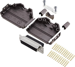 encitech DPPK25-BK-DBCS-K 6355-0078-13 D-sub female connectorset 180 ° Aantal polen: 25 Crimpen 1 stuk(s)