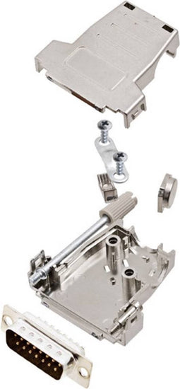 encitech DSSK15-M-DMP-K 6355-0084-22 D-sub male connectorset 45 °, 180 ° Aantal polen: 15 Soldeerkelk 1 stuk(s)