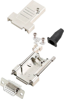 encitech DTSL09-LJSRG-T-HDS15-W-K 6355-8041-11 D-sub female connectorset 180 ° Aantal polen: 15 Soldeerkelk 1 stuk(s)