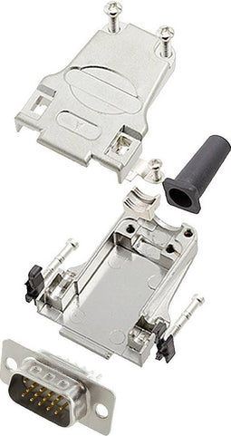 encitech DTZF09-HDP15-W-K 6355-8063-01 D-sub male connectorset 180 ° Aantal polen: 15 Soldeerkelk 1 stuk(s)