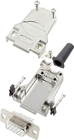 encitech DTZF09-HDS15-W-K 6355-8063-11 D-sub female connectorset 180 ° Aantal polen: 15 Soldeerkelk 1 stuk(s)