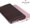 Pierre Cardin echt lederen hardcase hoes Geschikt voor iPhone 7 Plus / 8 Plus - Coffee