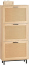 SoBuy FSR155-N - Opbergbank - Houtlook 3 Kleppen Faux Leather - Naturel