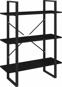 vidaXL - Boekenkast - met - 3 - schappen - 80x30x105 - cm - massief - grenenhout - zwart