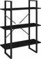 vidaXL - Boekenkast - met - 3 - schappen - 80x30x105 - cm - massief - grenenhout - zwart