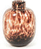Housevitamin - Ronde Panterprint Glazen Bloemenvaas / Vaas - Ø812 cm - Hoogte 16 cm - Bruin