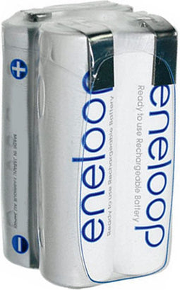 eneloop 4,8 volt batterijpakket als een kubus met maximaal 2000 mAh