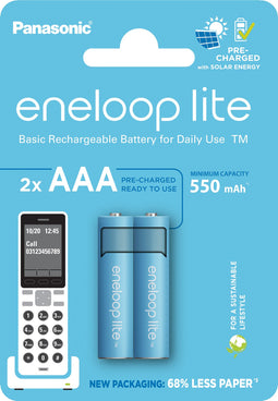 1x2 Panasonic Eneloop lite Micro 550mAh AAA DECT BK-4LCCE/2DE