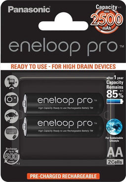 eneloop Pro Mignon-batterij BK-3HCDE / 2BE NiMH 1.2 Volt max. 2550 mAh, dubbele blisterkaart