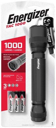 Energizer tactical LED torch, LED Lenser TAC 1000 incl. 3x AA Mignon batteries