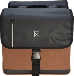 Willex - Dubbele Canvas Bisonyl Tas - 30 Liter - Universele Bevestiging - Zwart/Bruin