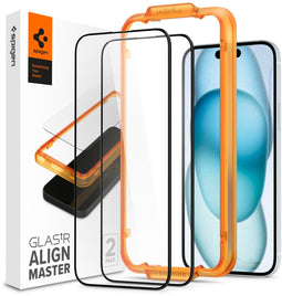 Spigen AGL06906 - AlignMaster Full Cover Glass - 9H gehard glas - Zwart (2 stuks)