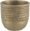 J-Line bloempot Chalet - cement - groen/goud - small - Ø 12 cm - 2 stuks