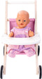 Engelhart Poppenwandelwagen roze/wit